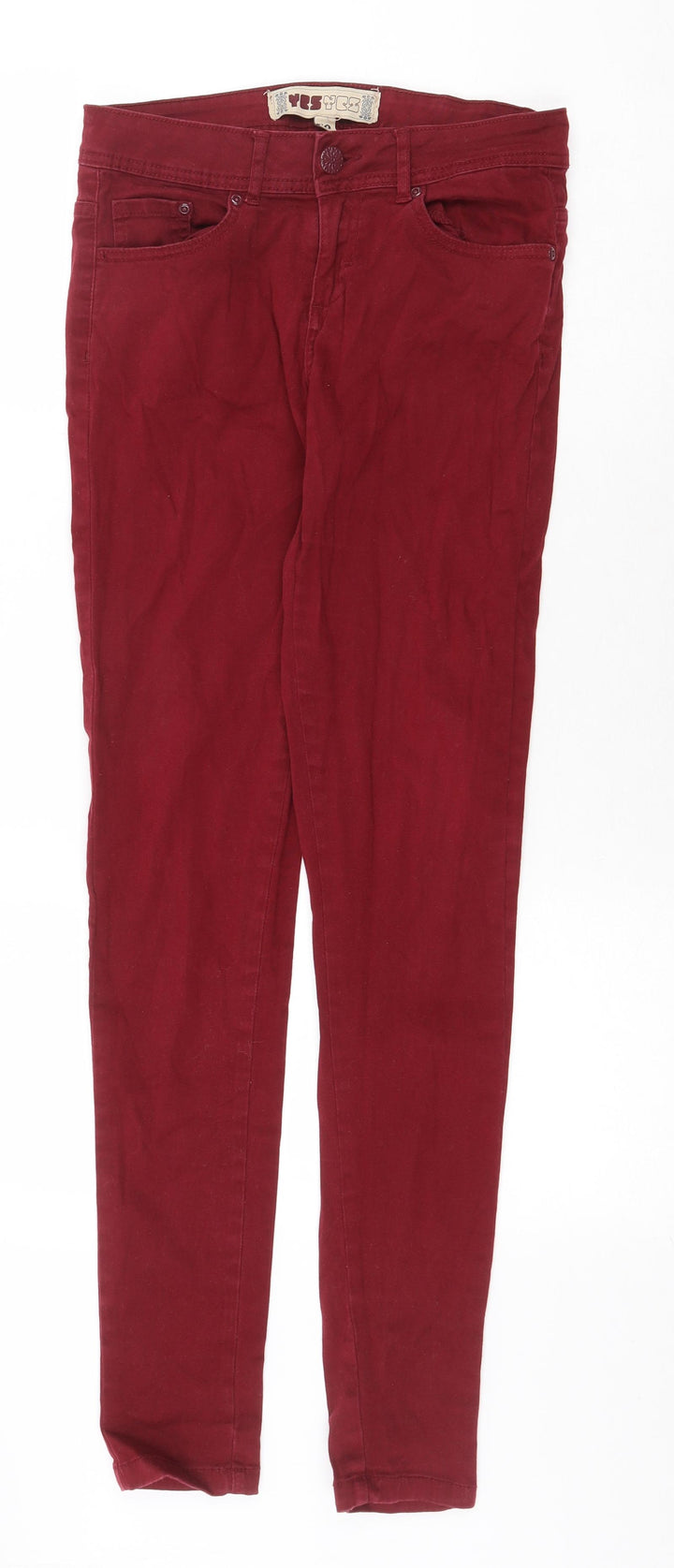 Yes Yes Womens Red Cotton Skinny Jeans Size 10 Regular Zip