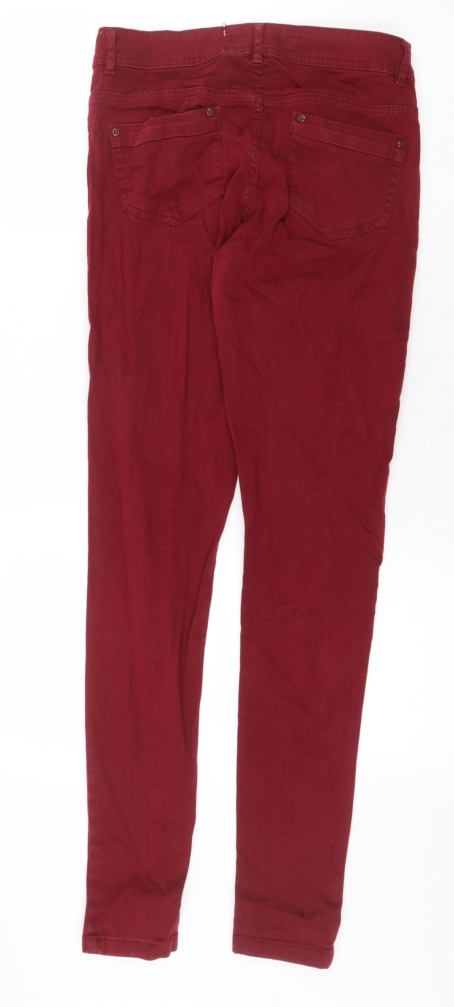 Yes Yes Womens Red Cotton Skinny Jeans Size 10 Regular Zip