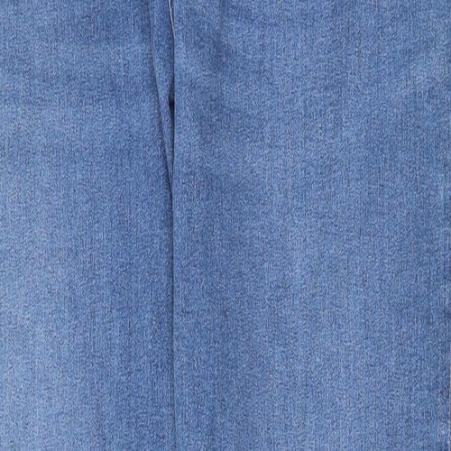 Marks and Spencer Womens Blue Cotton Straight Jeans Size 20 Regular Zip