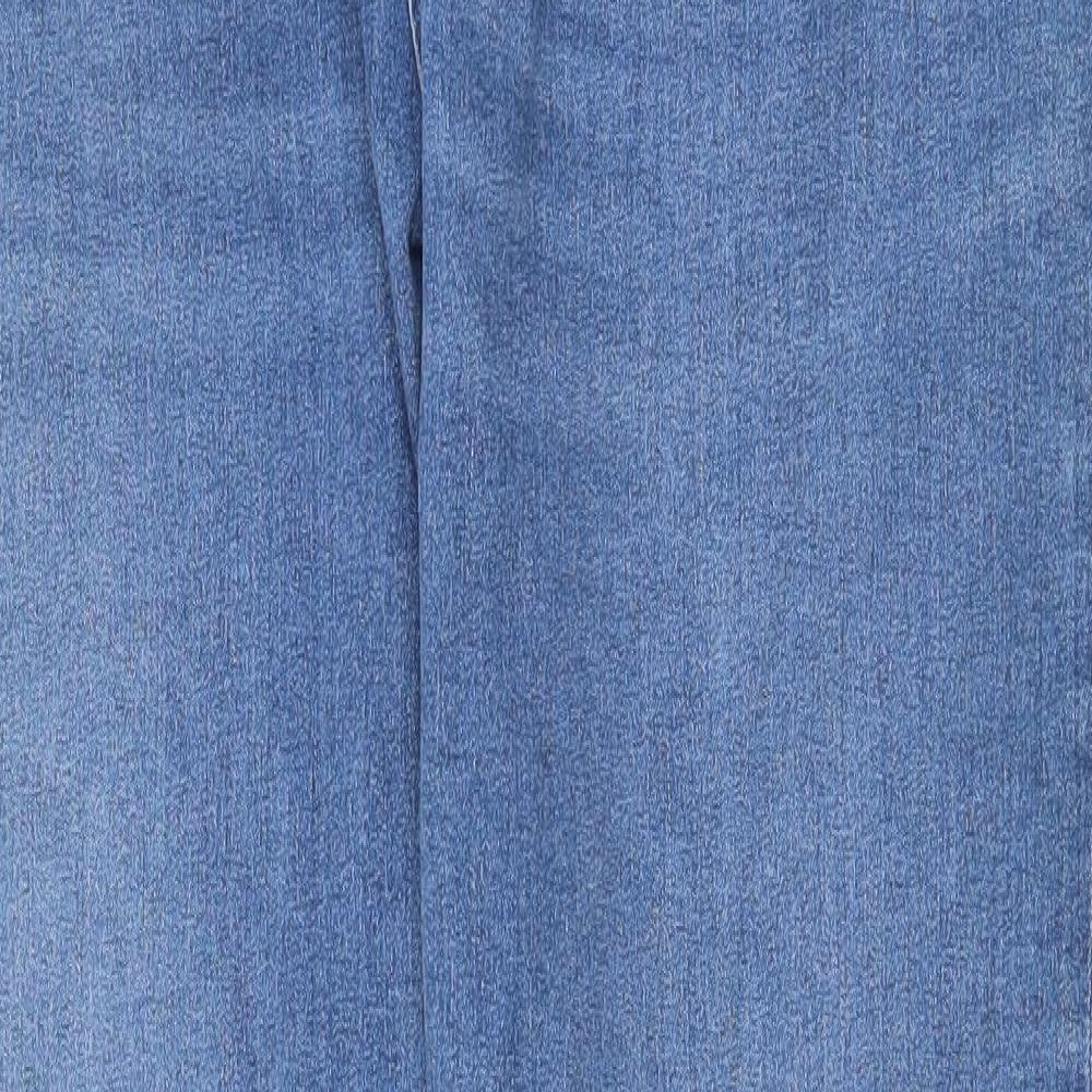 Marks and Spencer Womens Blue Cotton Straight Jeans Size 20 Regular Zip