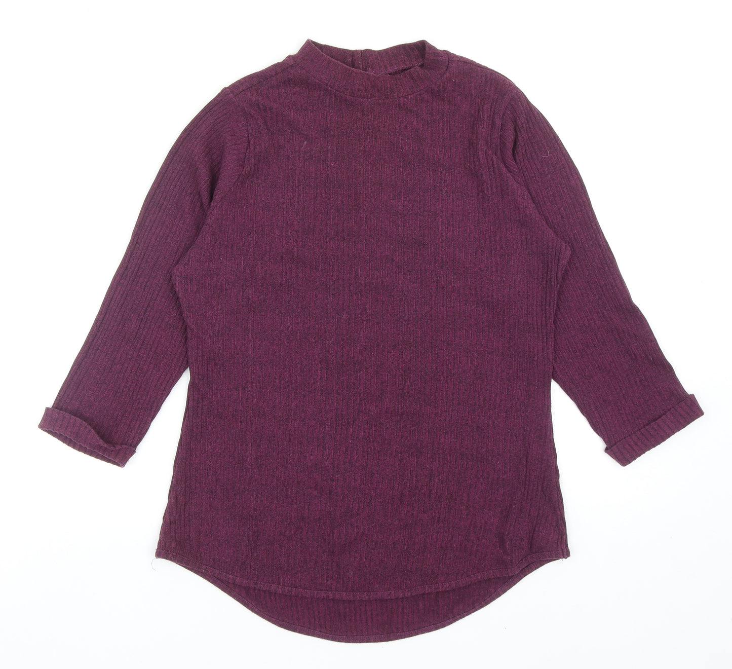Matalan Girls Purple Round Neck Cotton Pullover Jumper Size 16 Years Pullover