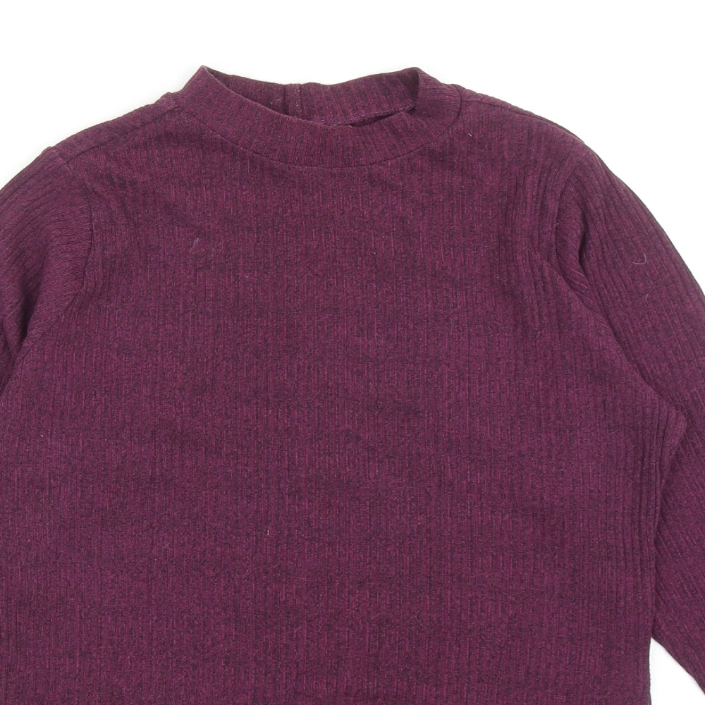 Matalan Girls Purple Round Neck Cotton Pullover Jumper Size 16 Years Pullover