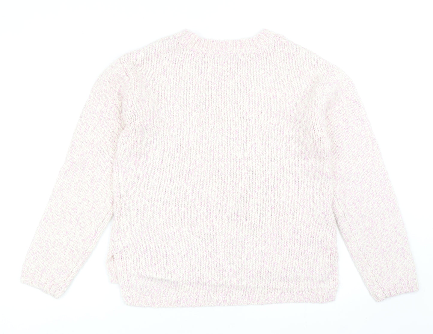 Marks and Spencer Womens Purple Round Neck Polyester Pullover Jumper Size S