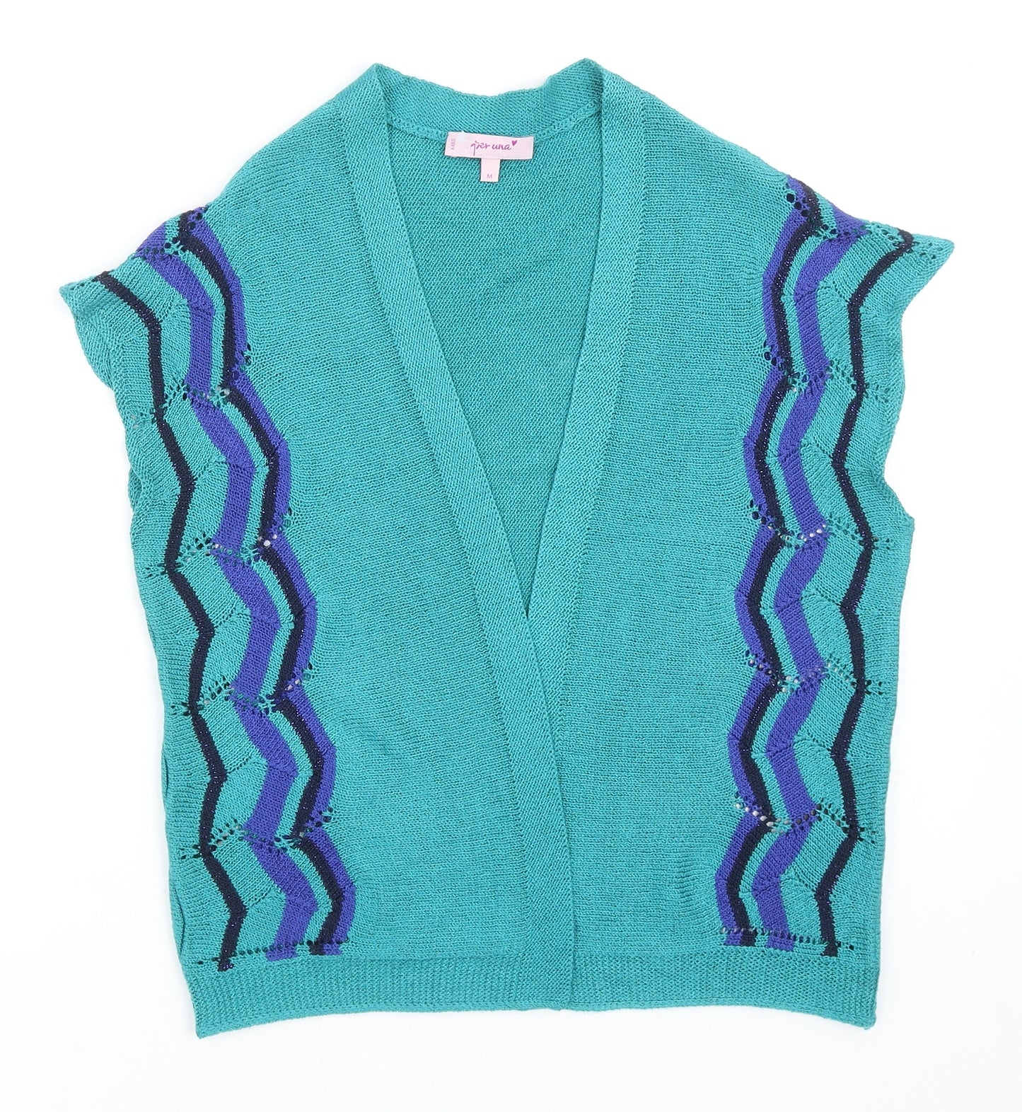 Per Una Womens Green V-Neck Acrylic Cardigan Jumper Size M