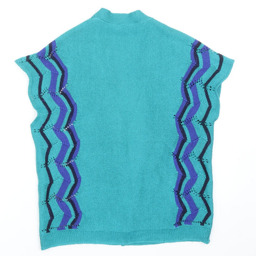 Per Una Womens Green V-Neck Acrylic Cardigan Jumper Size M