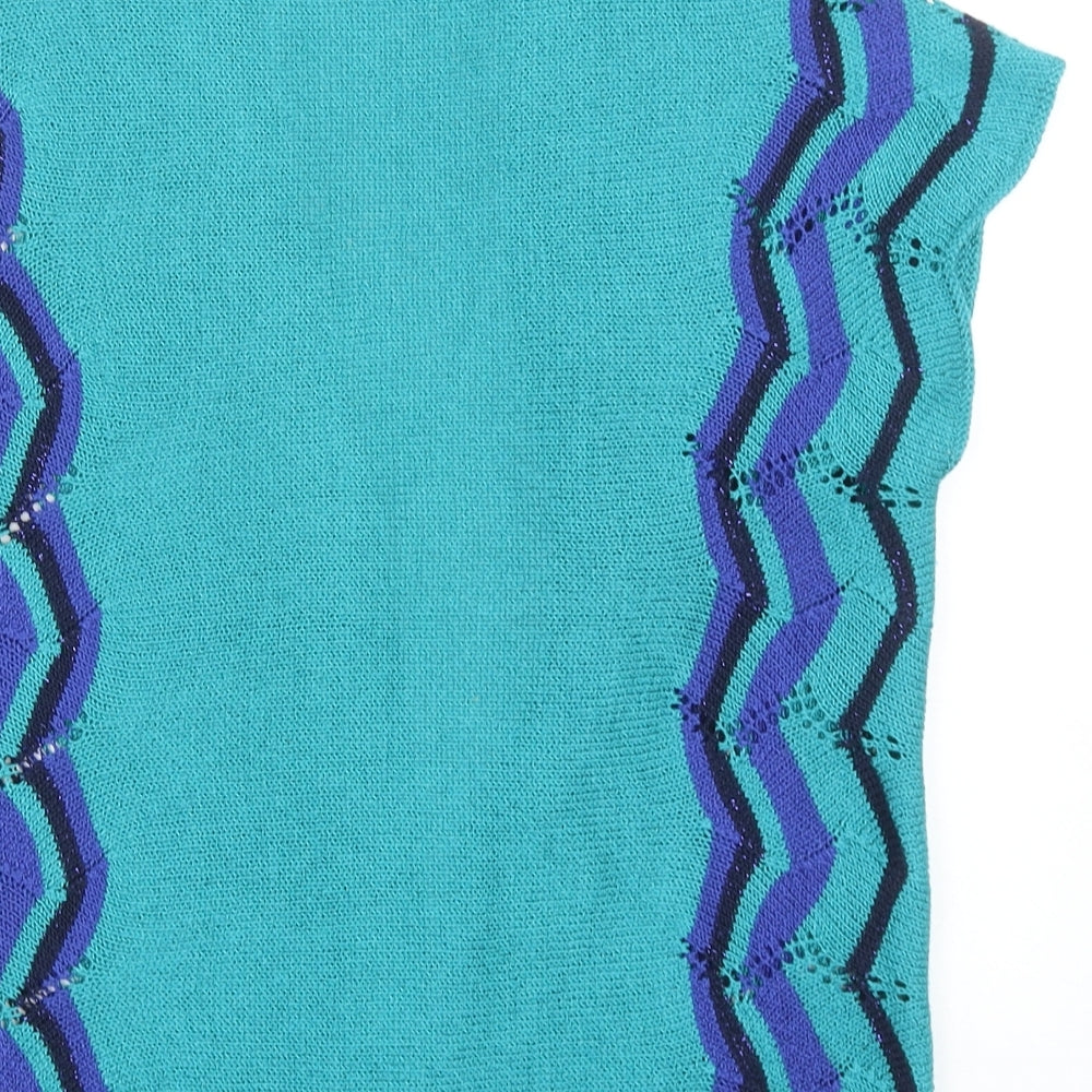 Per Una Womens Green V-Neck Acrylic Cardigan Jumper Size M
