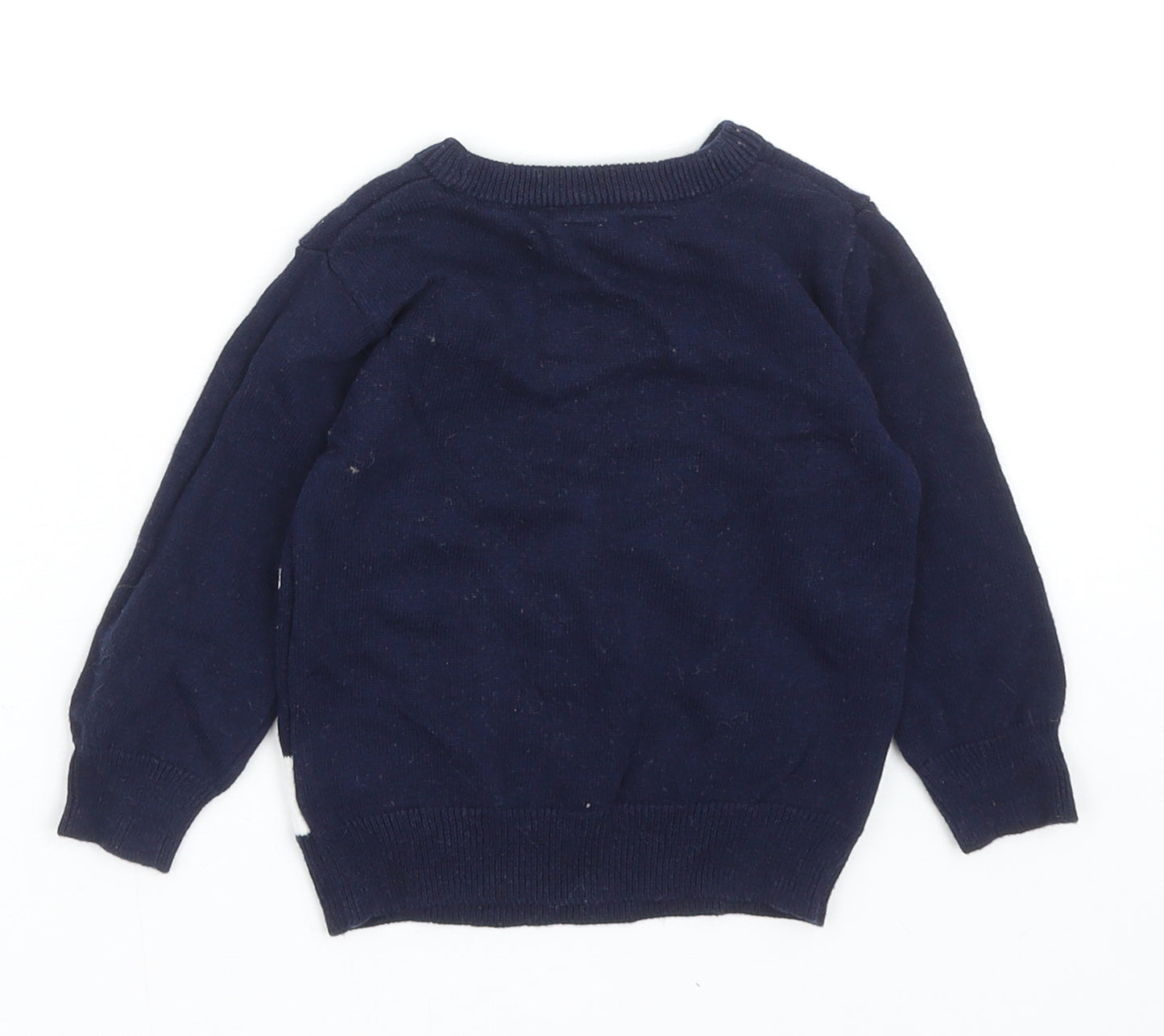 Primark Baby Blue Cotton Pullover Jumper Size 9-12 Months Pullover - Christmas Jumper