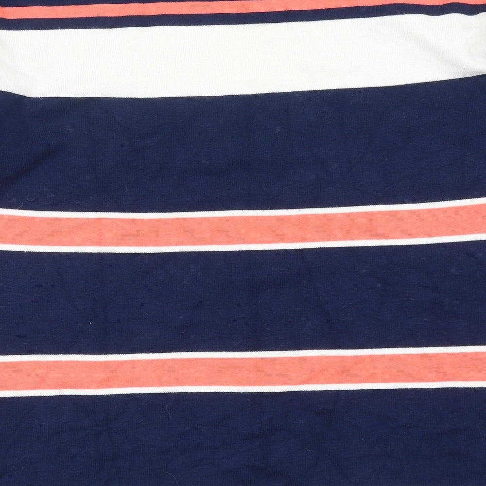 Dorothy Perkins Womens Blue Round Neck Striped Viscose Pullover Jumper Size 12