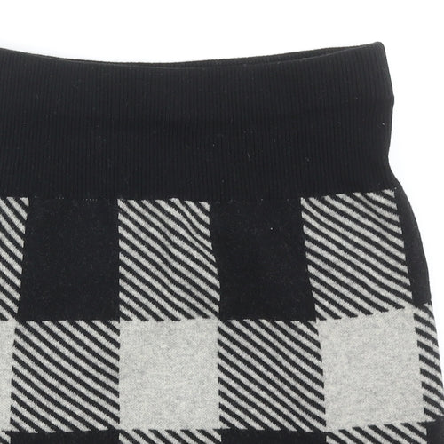 Club Monaco Womens Black Check Acrylic Bandage Skirt Size M