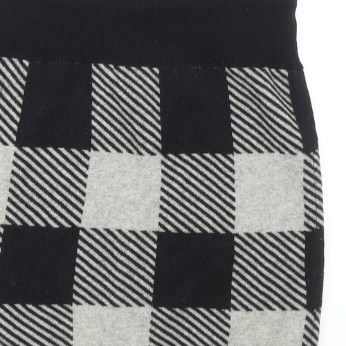 Club Monaco Womens Black Check Acrylic Bandage Skirt Size M