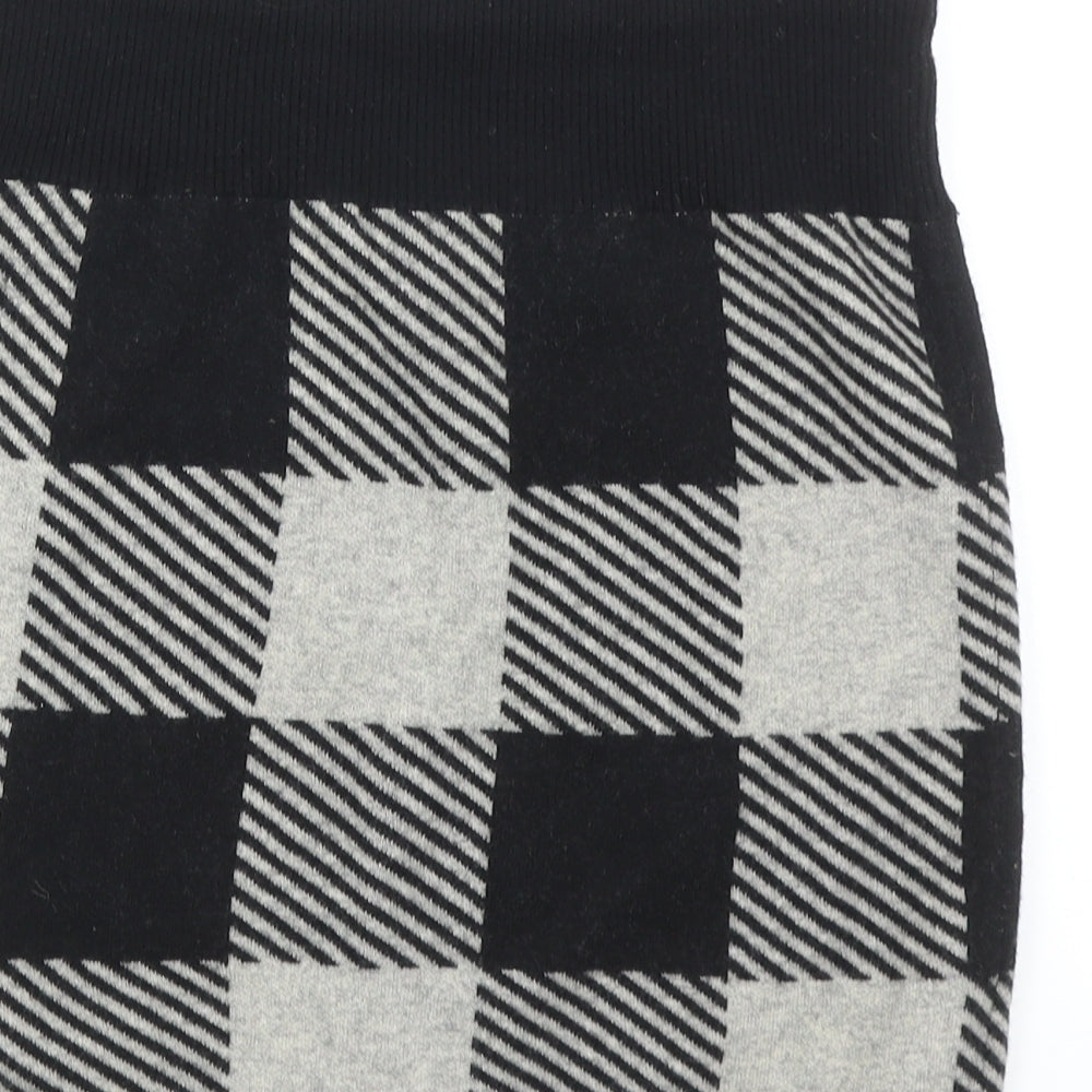 Club Monaco Womens Black Check Acrylic Bandage Skirt Size M