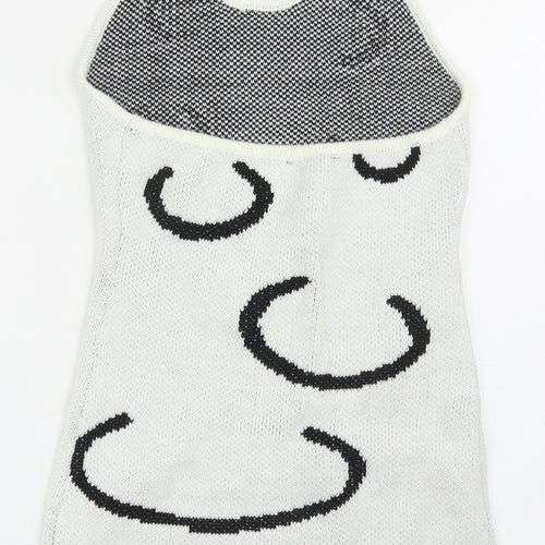 SheIn Womens Grey Geometric Acrylic Bodycon Size S Halter Pullover