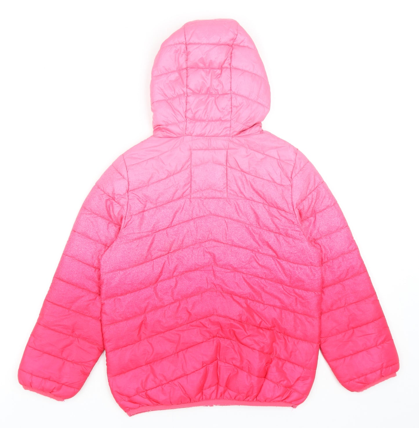 Marks and Spencer Girls Pink Quilted Jacket Size 7-8 Years Zip