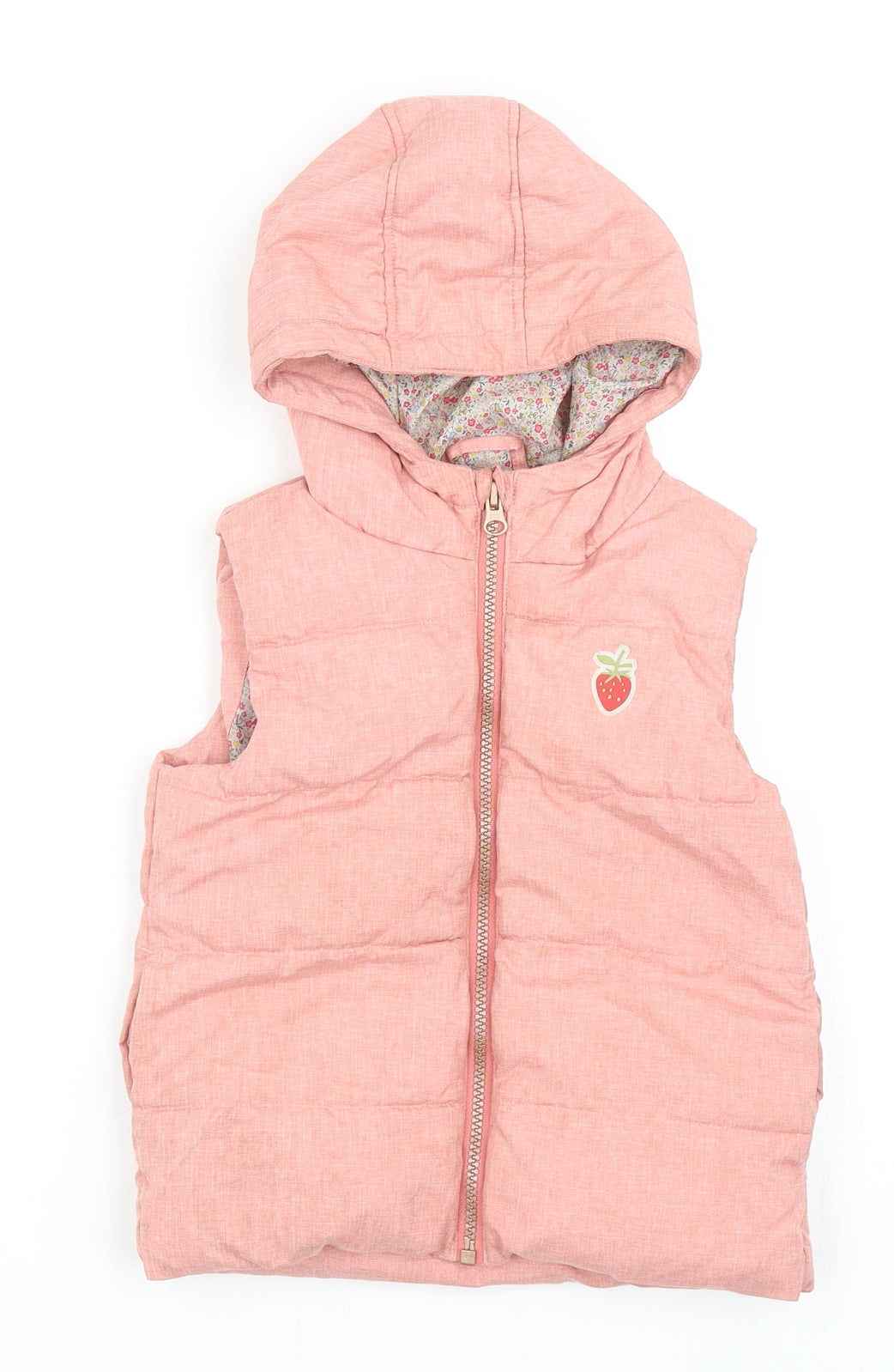 NEXT Girls Pink Gilet Jacket Size 3-4 Years Zip