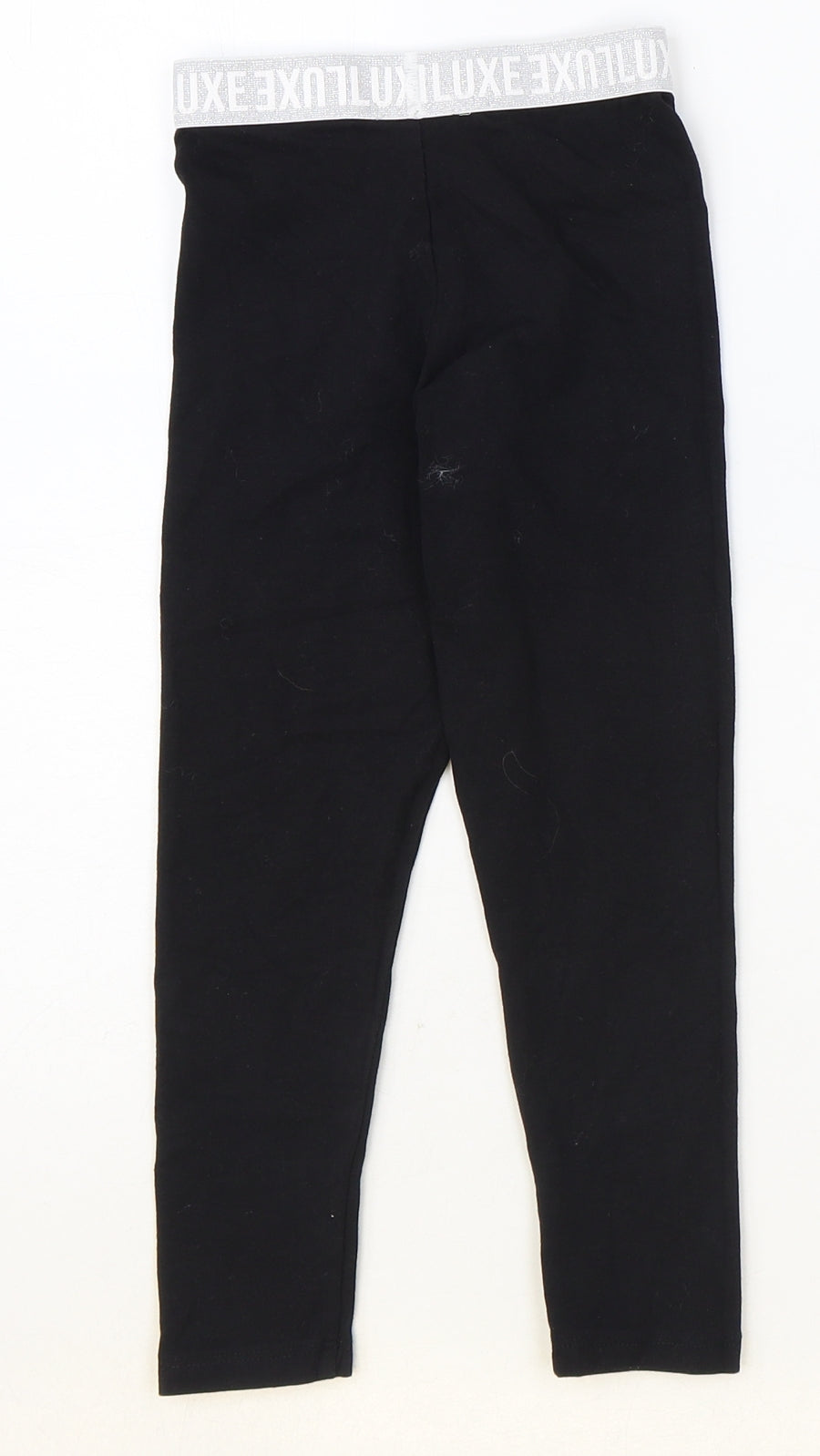 Preworn Girls Black Cotton Jogger Trousers Size 6 Years Regular Pullover - Leggings