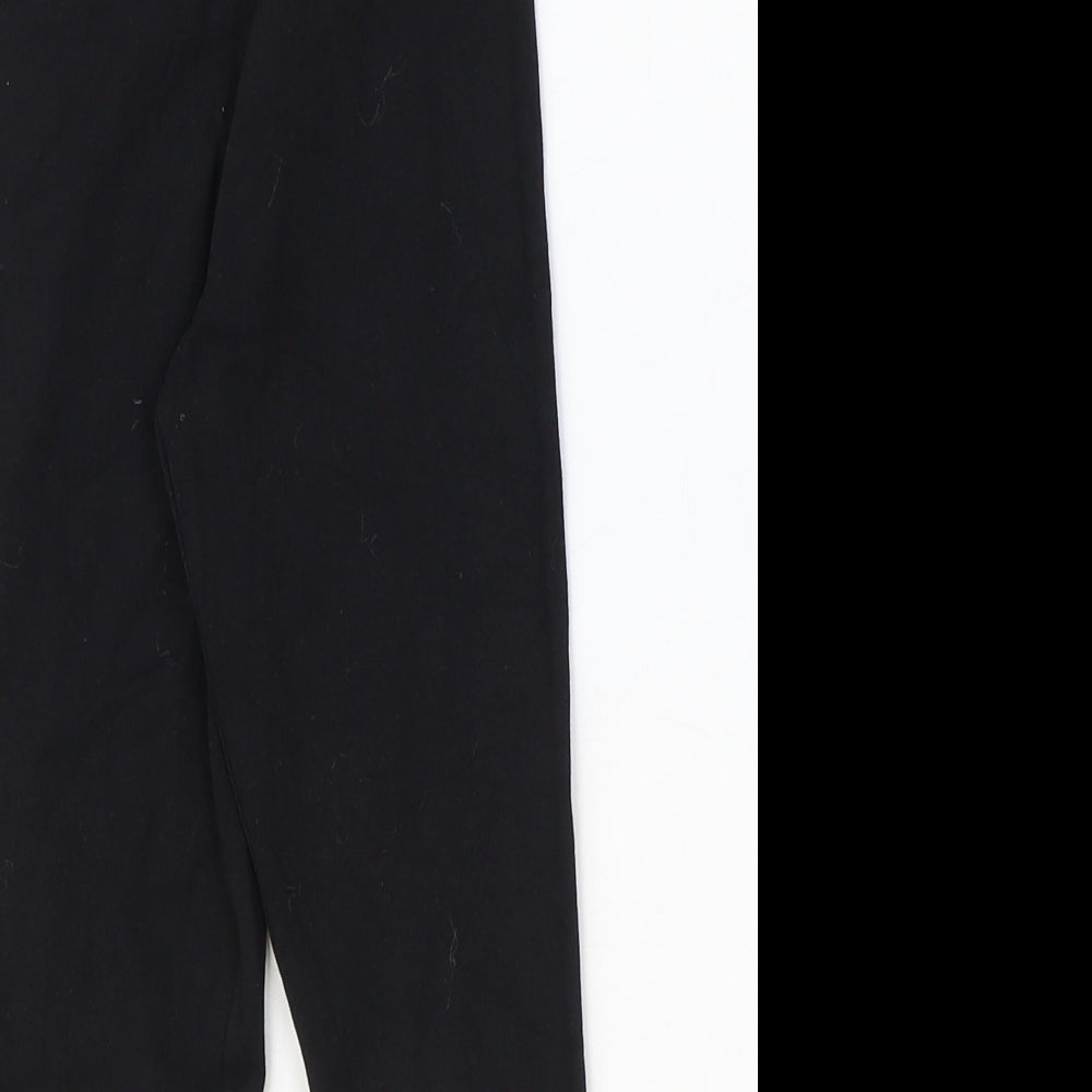 Preworn Girls Black Cotton Jogger Trousers Size 6 Years Regular Pullover - Leggings