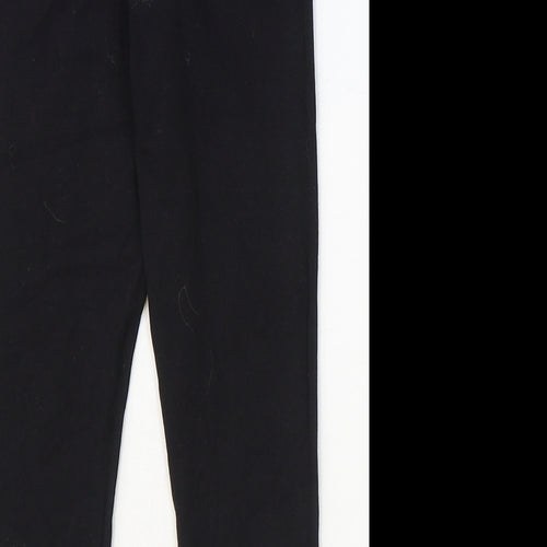 Preworn Girls Black Cotton Jogger Trousers Size 6 Years Regular Pullover - Leggings