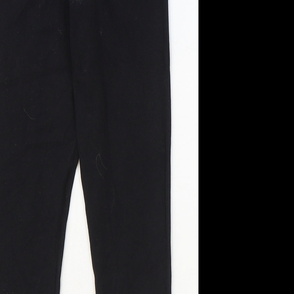 Preworn Girls Black Cotton Jogger Trousers Size 6 Years Regular Pullover - Leggings