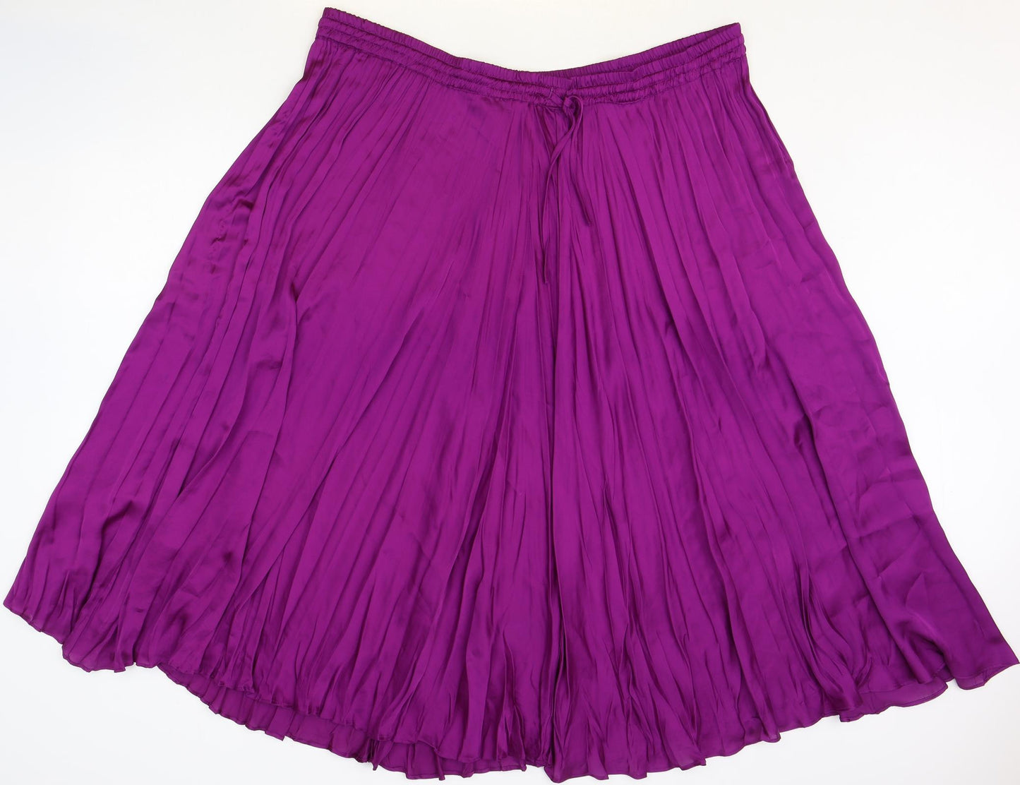 Marks and Spencer Womens Purple Polyester Pleated Skirt Size 24