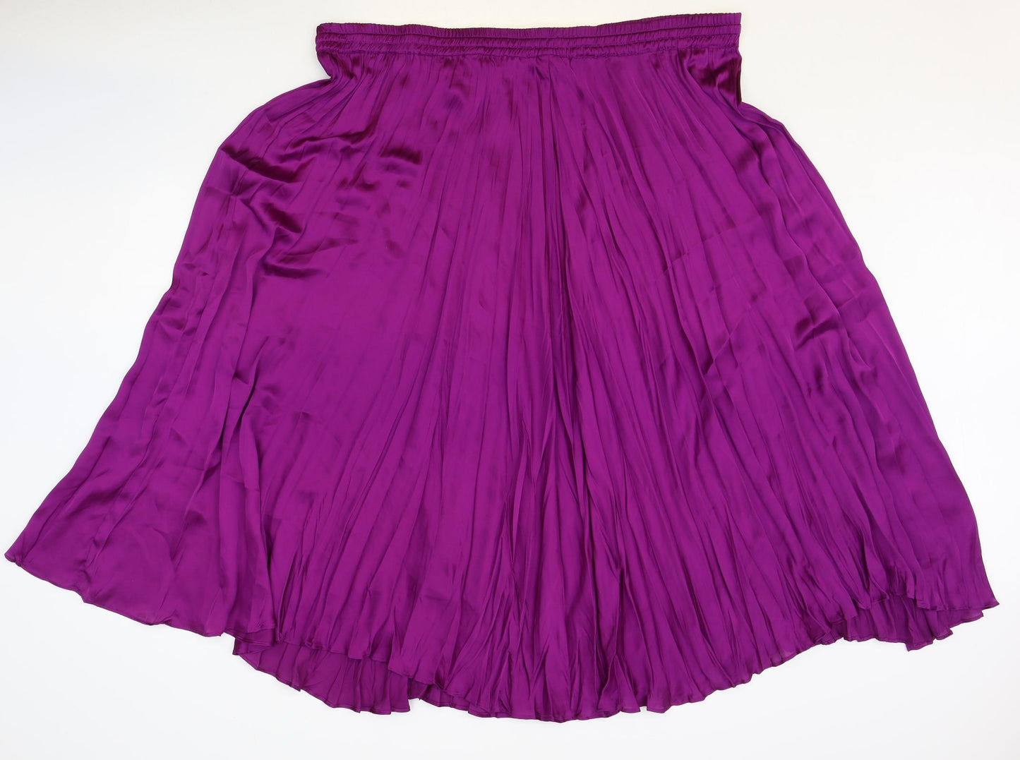 Marks and Spencer Womens Purple Polyester Pleated Skirt Size 24