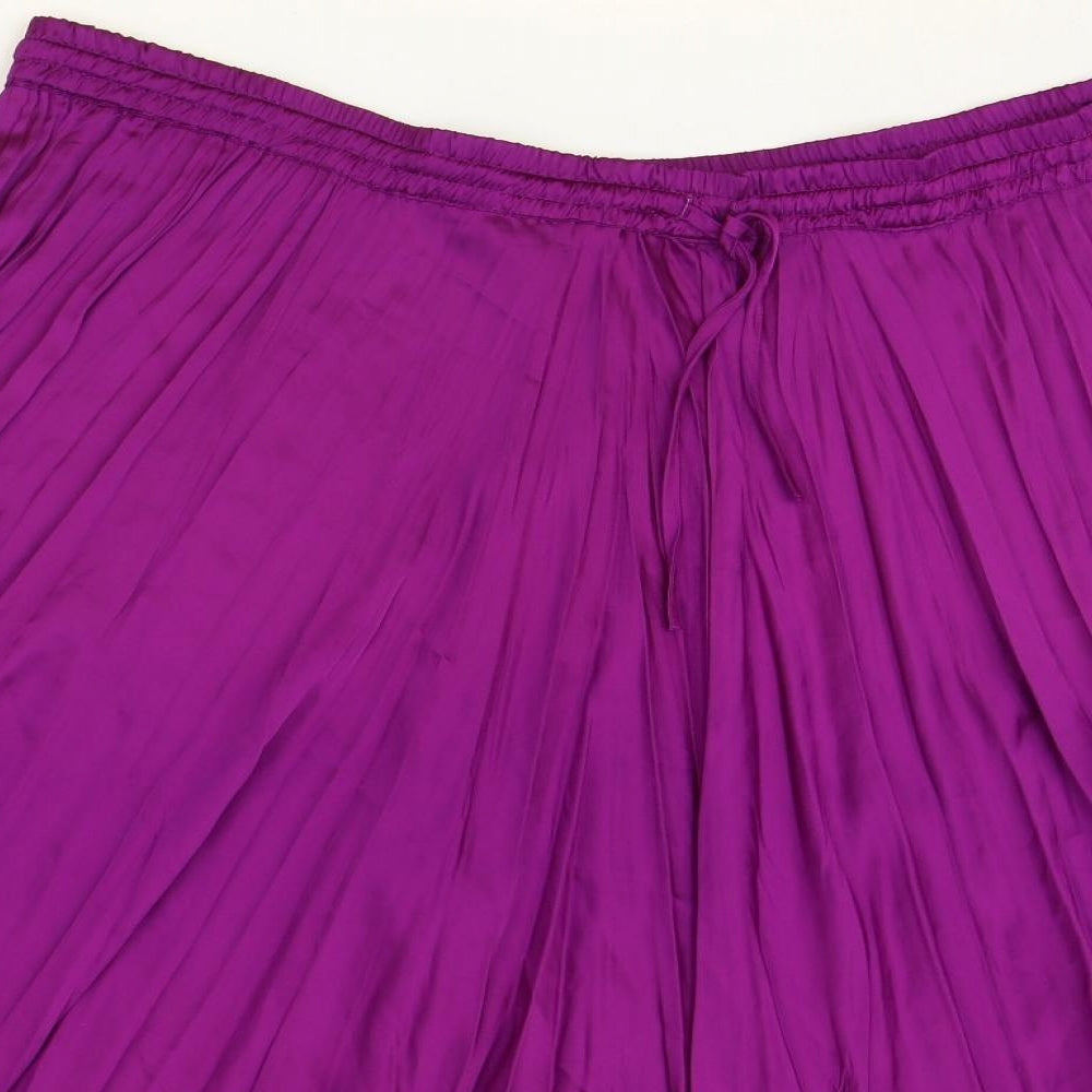 Marks and Spencer Womens Purple Polyester Pleated Skirt Size 24