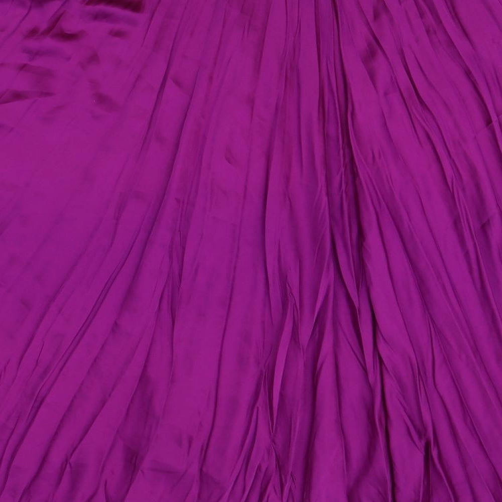 Marks and Spencer Womens Purple Polyester Pleated Skirt Size 24