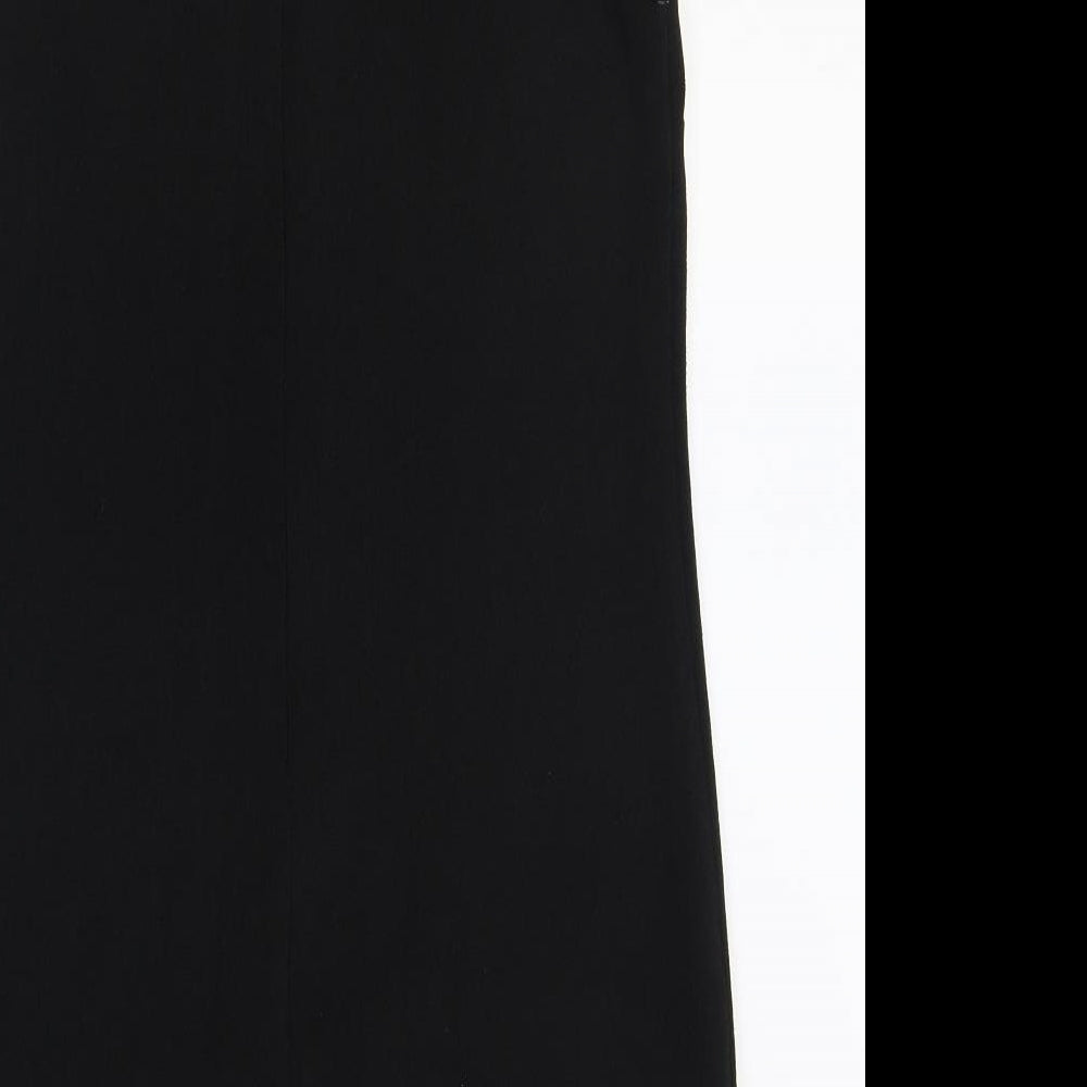 Wallis Womens Black Polyester Shift Size 10 Boat Neck Zip