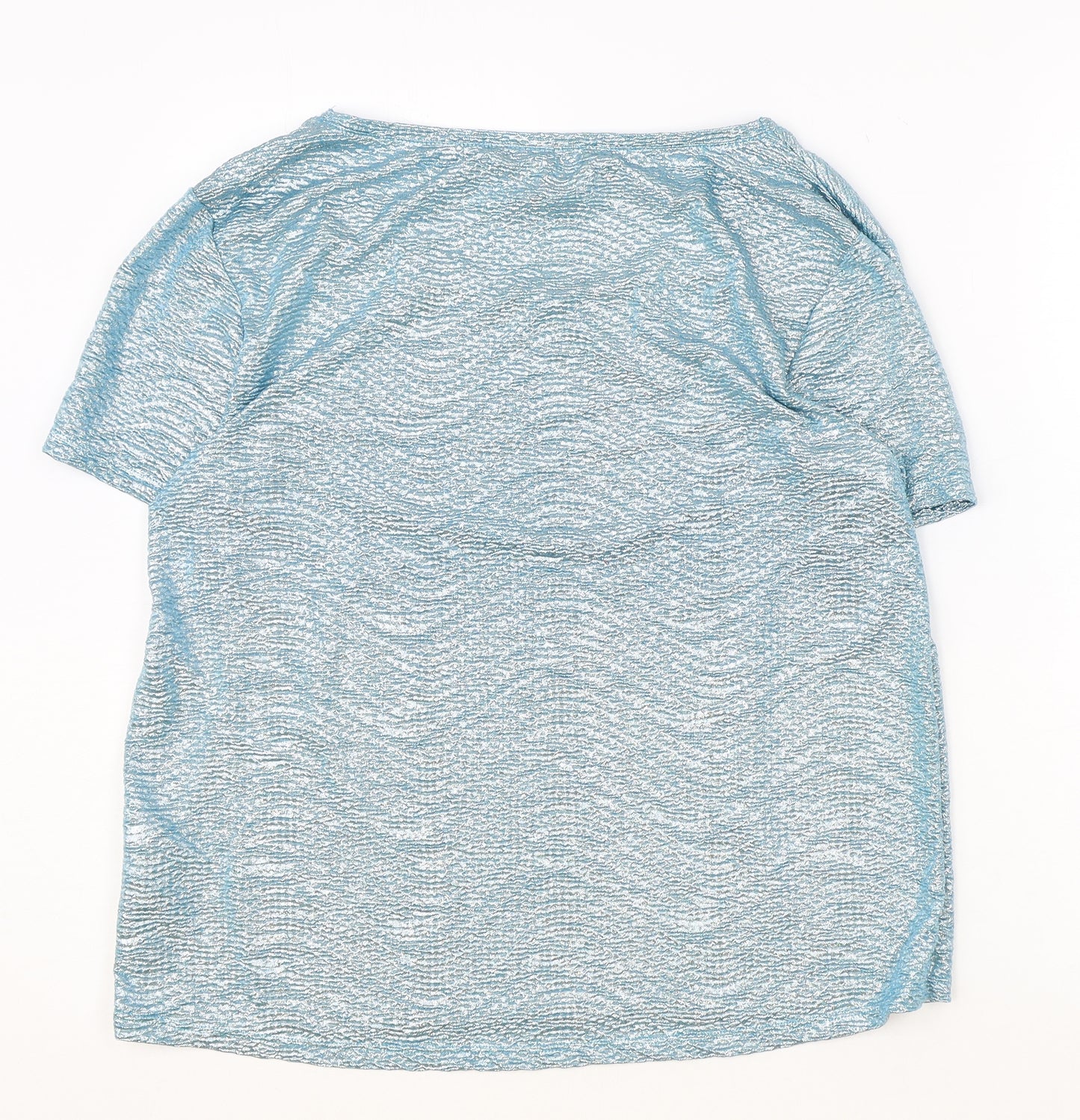 H&M Womens Blue Polyester Basic T-Shirt Size XS Round Neck