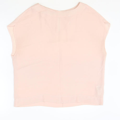 NEXT Womens Pink Polyester Basic Blouse Size 12 Round Neck