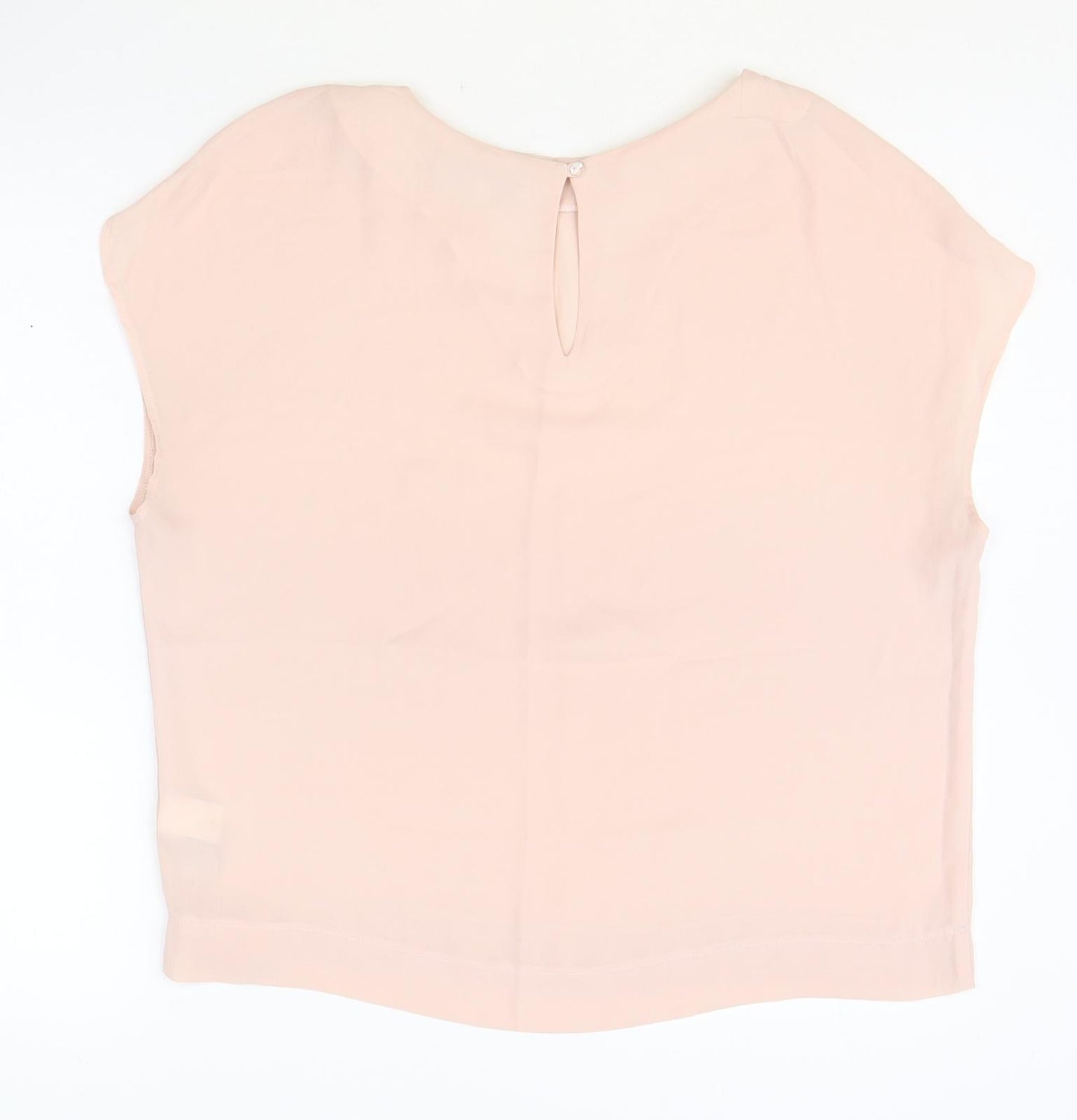 NEXT Womens Pink Polyester Basic Blouse Size 12 Round Neck