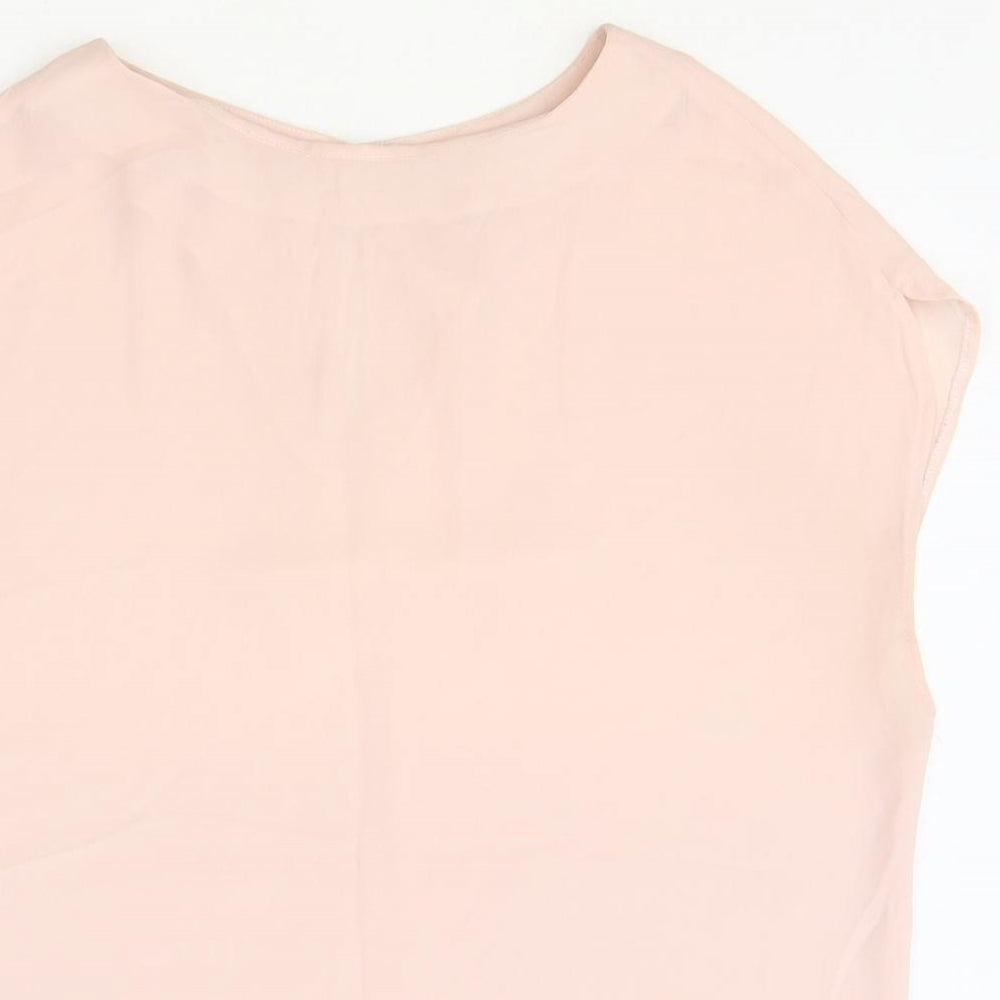 NEXT Womens Pink Polyester Basic Blouse Size 12 Round Neck
