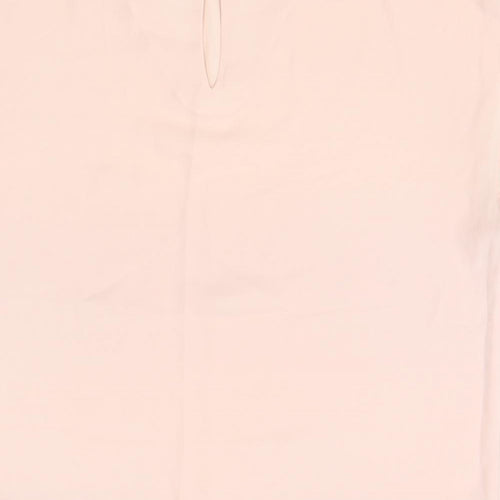 NEXT Womens Pink Polyester Basic Blouse Size 12 Round Neck
