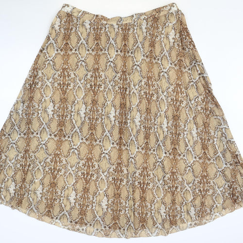 Marks and Spencer Womens Brown Animal Print Polyester Straight & Pencil Skirt Size 10 - Snakeskin Pattern