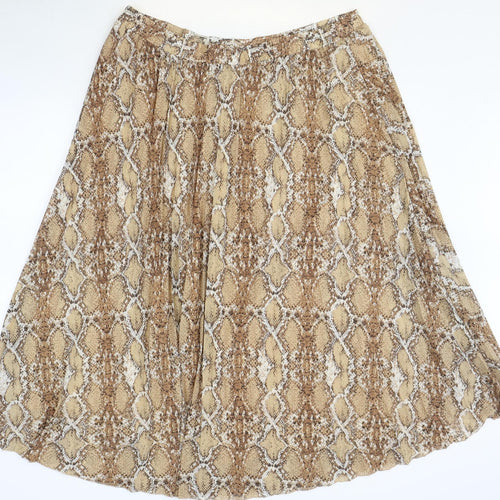 Marks and Spencer Womens Brown Animal Print Polyester Straight & Pencil Skirt Size 10 - Snakeskin Pattern