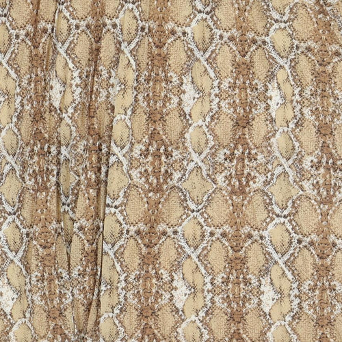 Marks and Spencer Womens Brown Animal Print Polyester Straight & Pencil Skirt Size 10 - Snakeskin Pattern