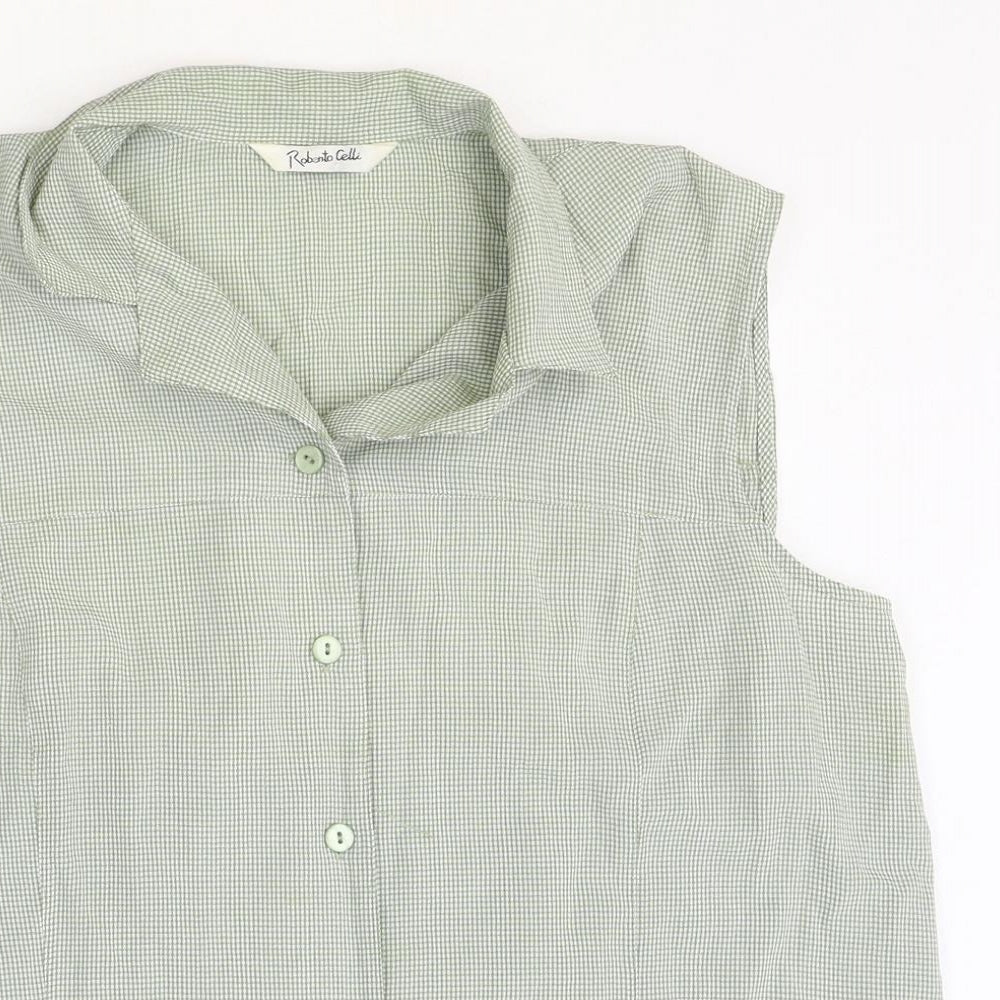 Roberto Celli Womens Green Polyester Basic Tank Size 18 V-Neck