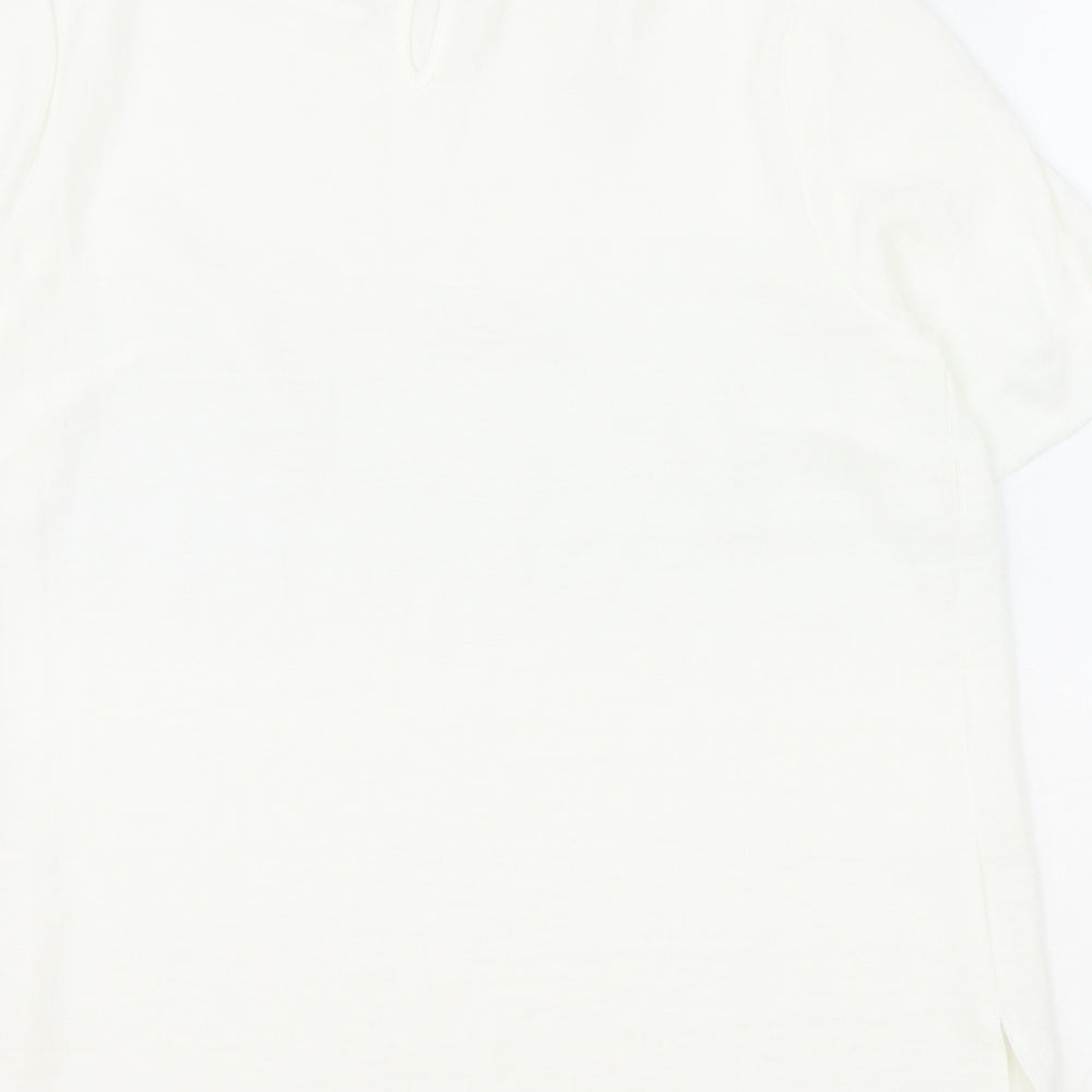 Primark Womens Ivory Polyester Basic Blouse Size 10 Round Neck