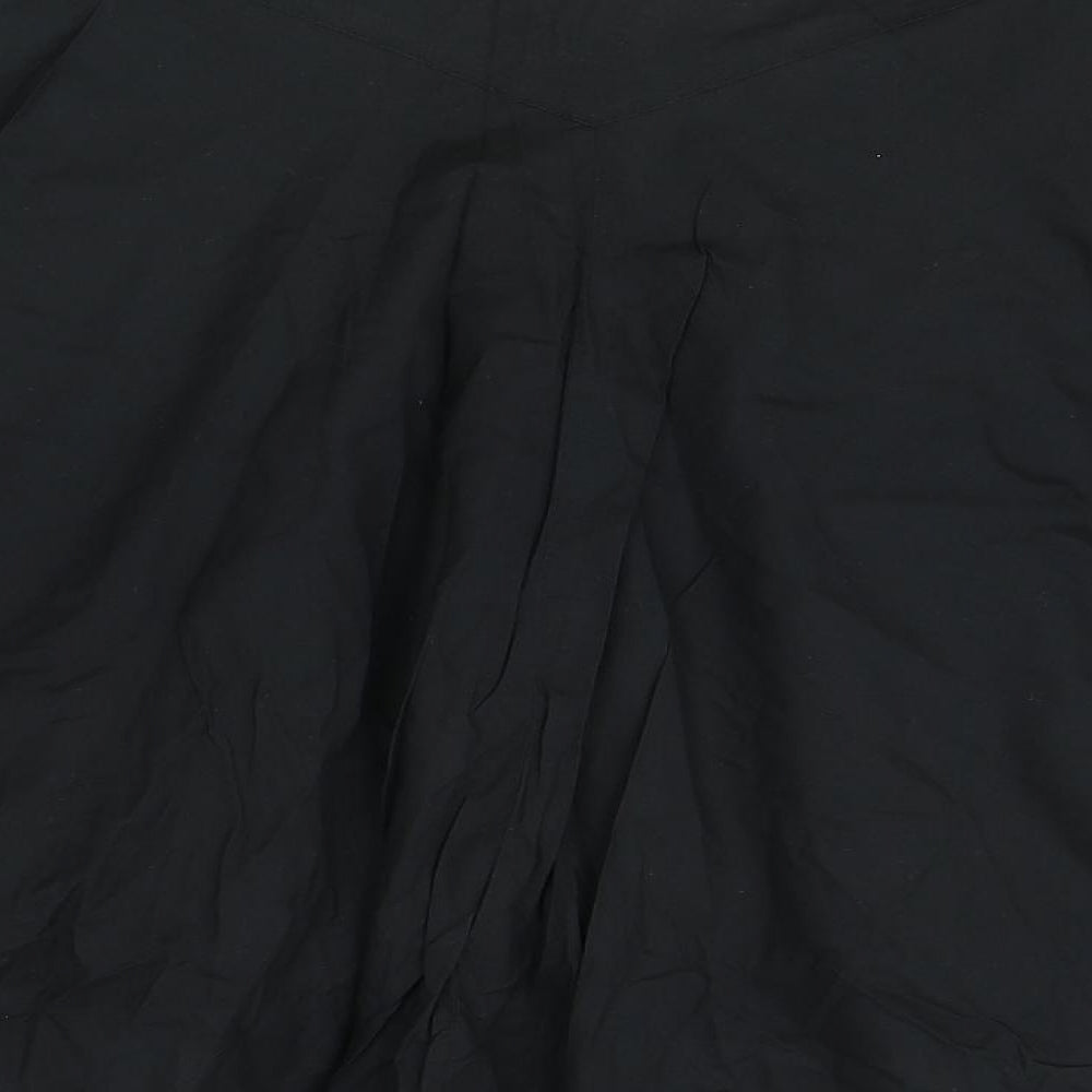 E-vie Womens Black Cotton Swing Skirt Size 10 Zip