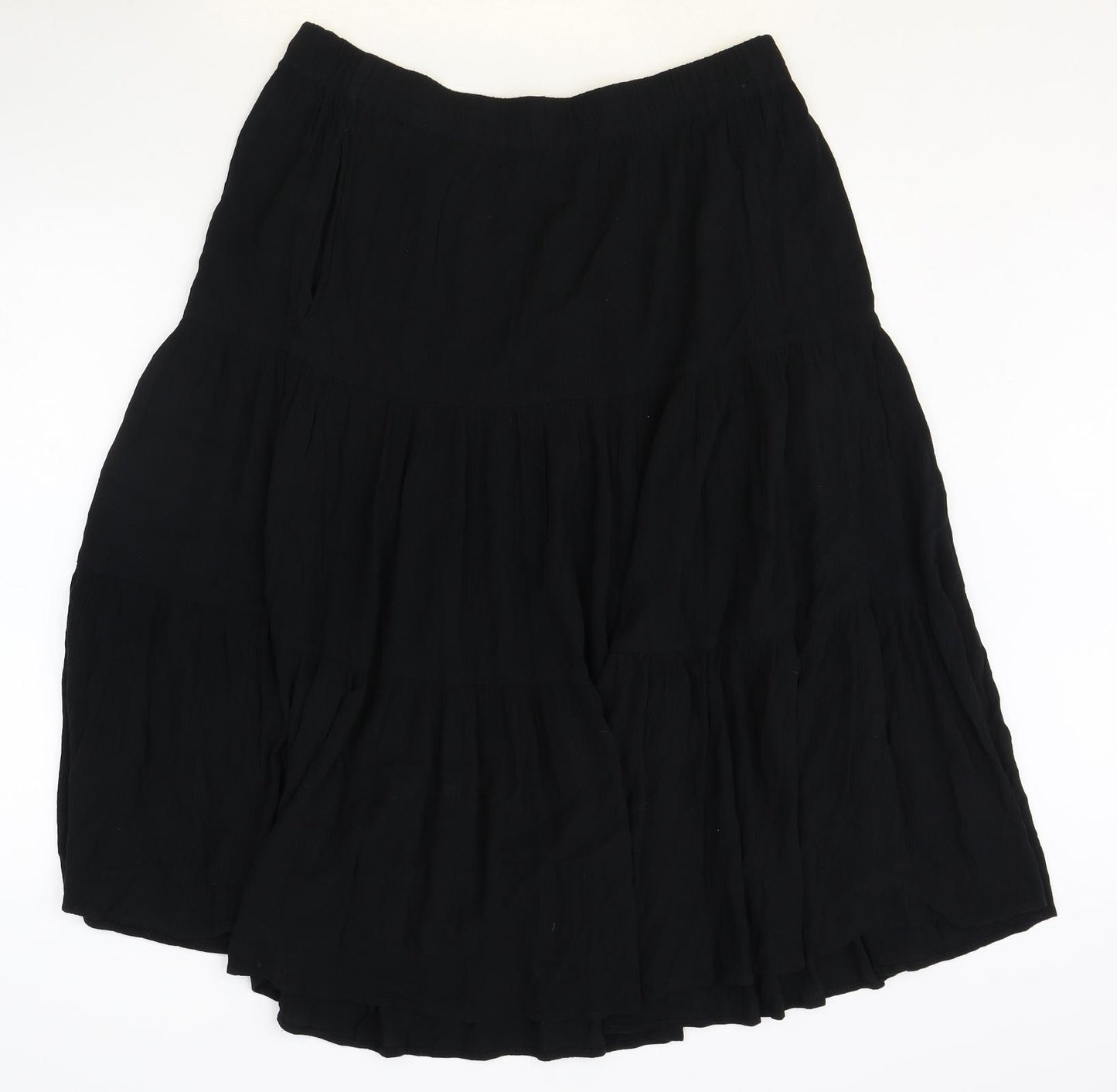 Marks and Spencer Womens Black Viscose Peasant Skirt Size 16