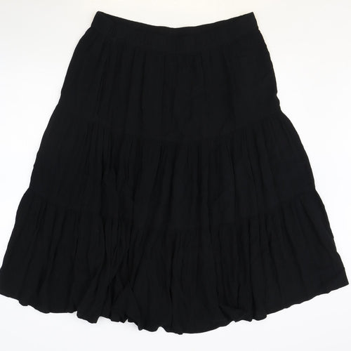 Marks and Spencer Womens Black Viscose Peasant Skirt Size 16