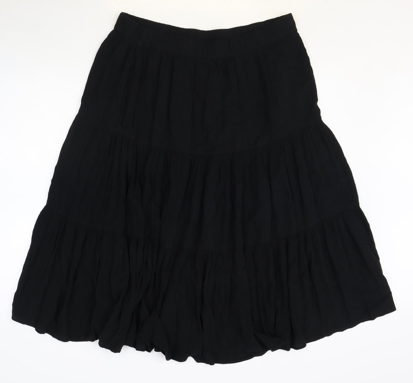 Marks and Spencer Womens Black Viscose Peasant Skirt Size 16