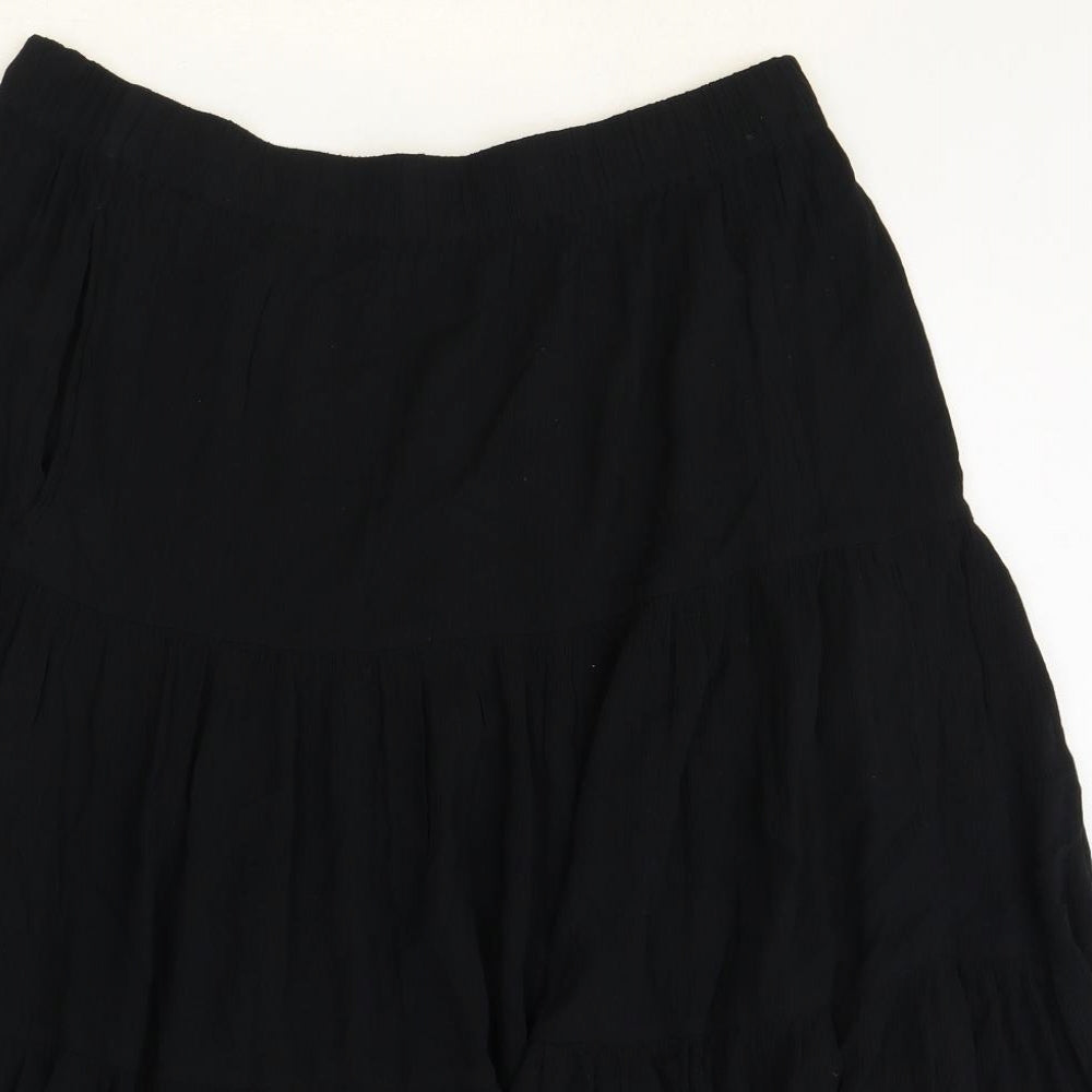 Marks and Spencer Womens Black Viscose Peasant Skirt Size 16
