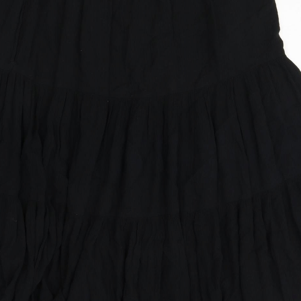 Marks and Spencer Womens Black Viscose Peasant Skirt Size 16
