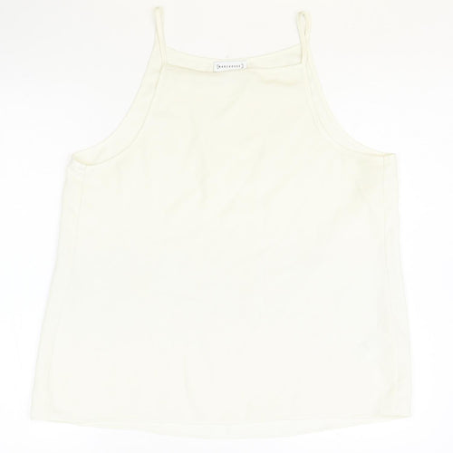 Warehouse Womens Beige Polyester Basic Tank Size 14 Square Neck
