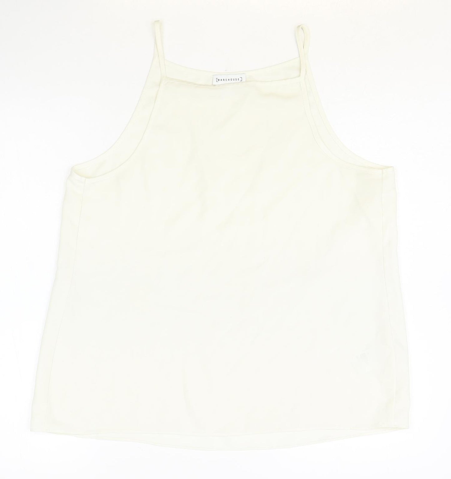 Warehouse Womens Beige Polyester Basic Tank Size 14 Square Neck
