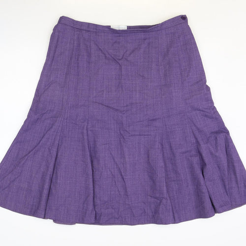 Cotswold Collection Womens Purple Polyester Swing Skirt Size 12 Zip