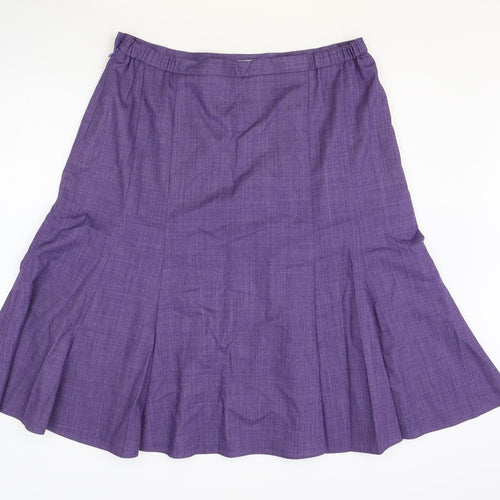 Cotswold Collection Womens Purple Polyester Swing Skirt Size 12 Zip