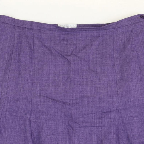 Cotswold Collection Womens Purple Polyester Swing Skirt Size 12 Zip