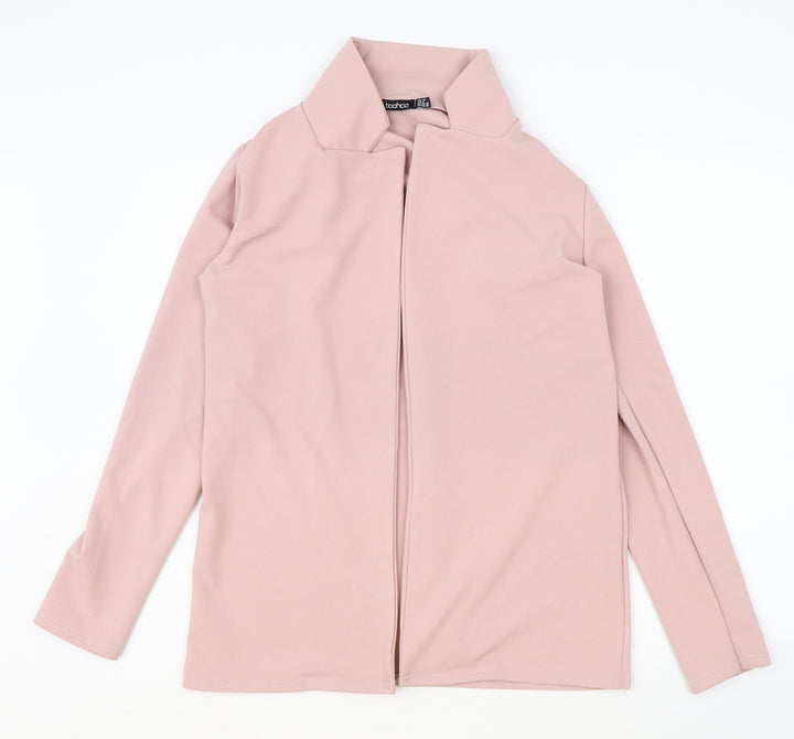 Boohoo Womens Pink V-Neck Polyester Cardigan Jumper Size 10