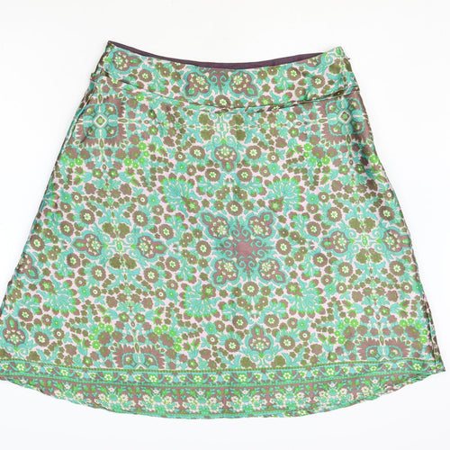 Lybgaard Womens Multicoloured Floral Polyester Swing Skirt Size M Zip